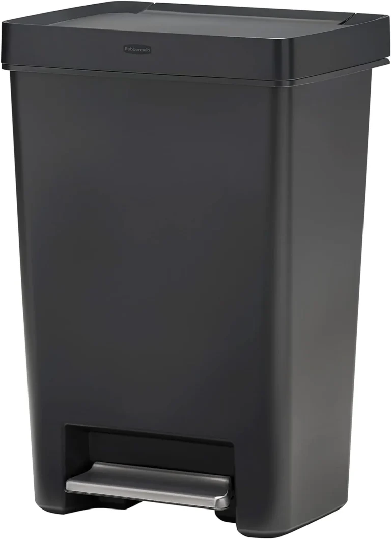 contenedor de basura 13 galones para la cocina con tapa y pedal negro